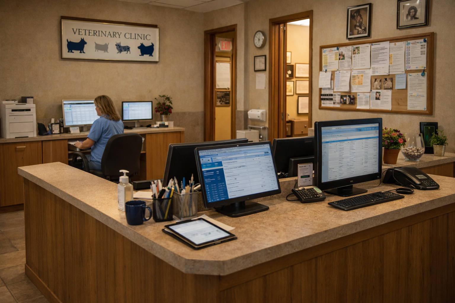 A neat and organized vet office