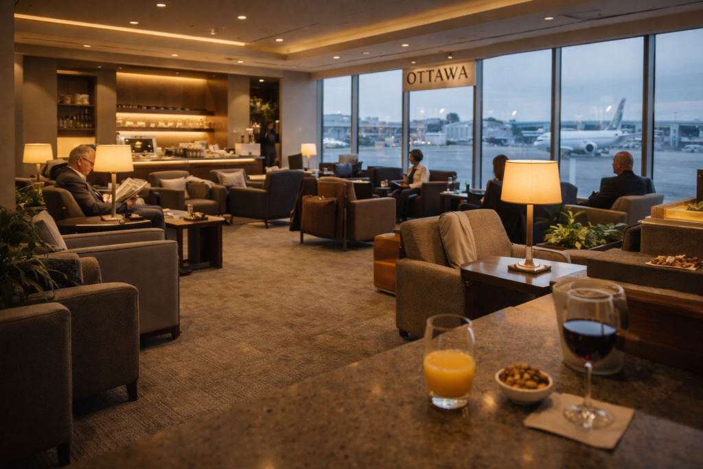 Fictional first class lounge in Ottawa airport